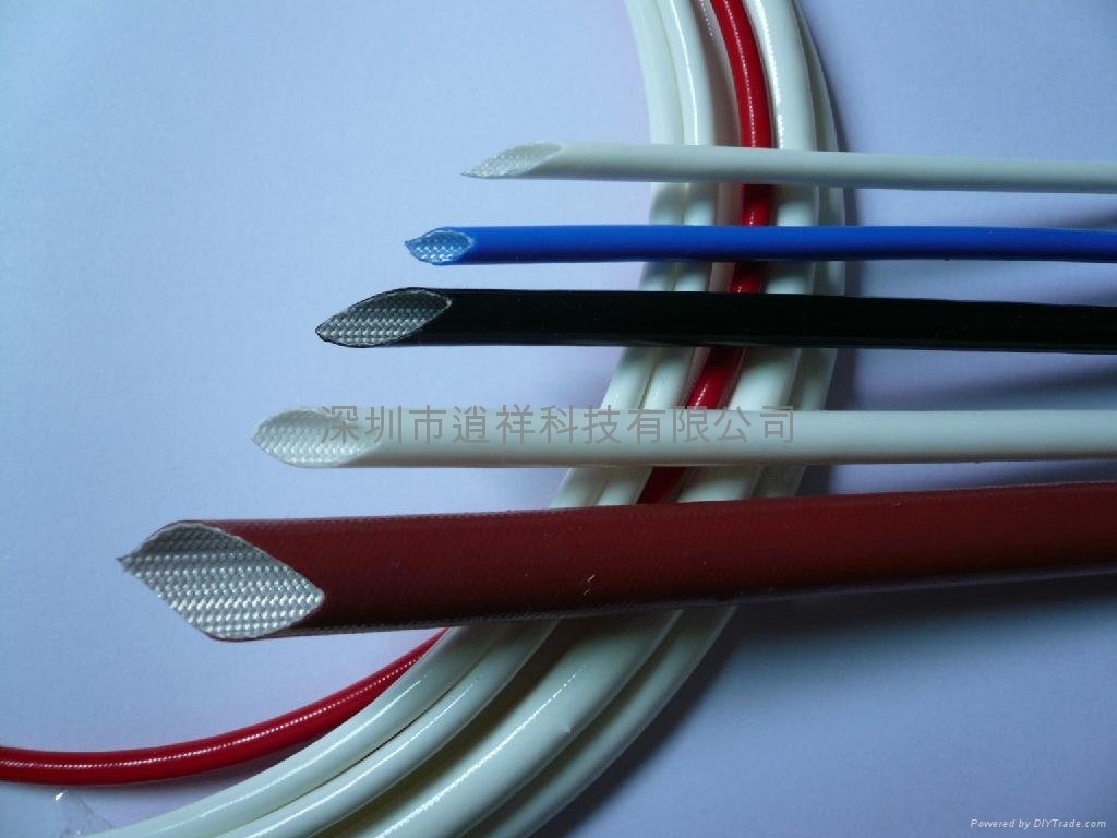 silicone rubber fiberglass (fiber inside and rubber outside) sleeving