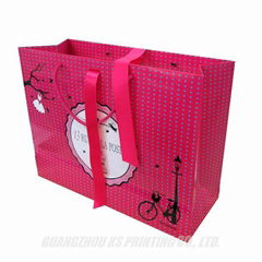 Custom Luxury paper bags for gift packaging with cotton handles foil stamping