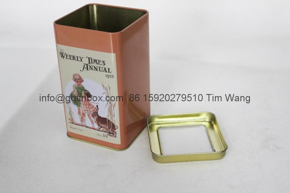 tin box with clear window lid  2