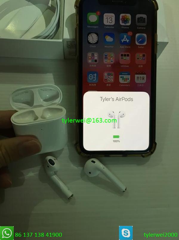 Top best quality airpods2 with wireless charging case gps  5