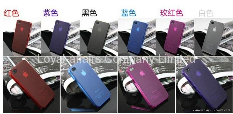  Matte Clear Ultra-Slim 0.5mm Case Skin Cover For IPhone 4G/4S Gen(multi-color)	
