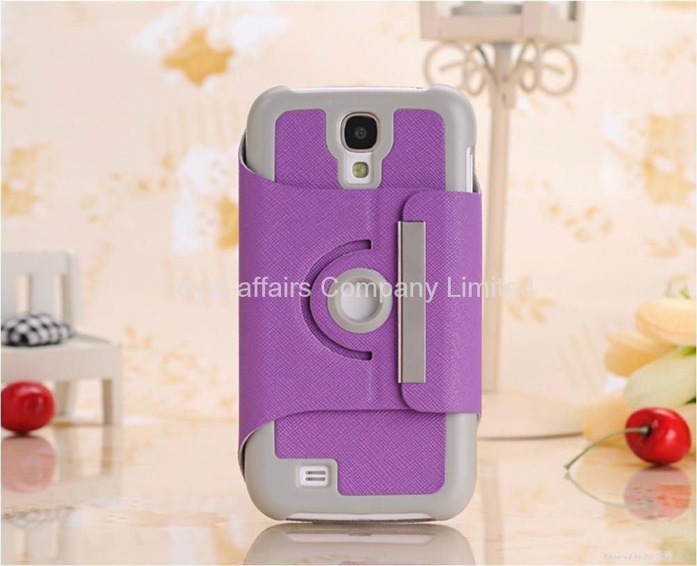 360 Degree Rotating Stand leather Case Cover for Samsung Galaxy S4 S IV i9500