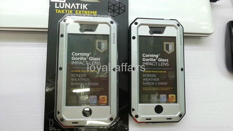 1:1 LUNATIK Extreme metal Case cover skin with Gorilla Glass for iPhone 5C  2