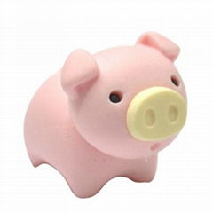  Pink Pig Shaped Eraser 