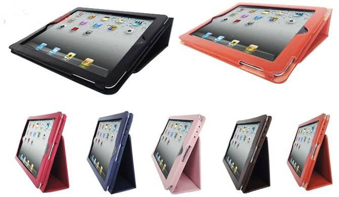 Protective Litchi pattern PU leather case for new ipad /ipad 3 3