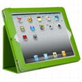 Protective Litchi pattern PU leather case for new ipad /ipad 3 4