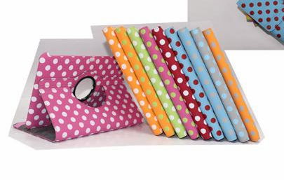 Polk dot pattern pu leather case for new ipad /ipad 3