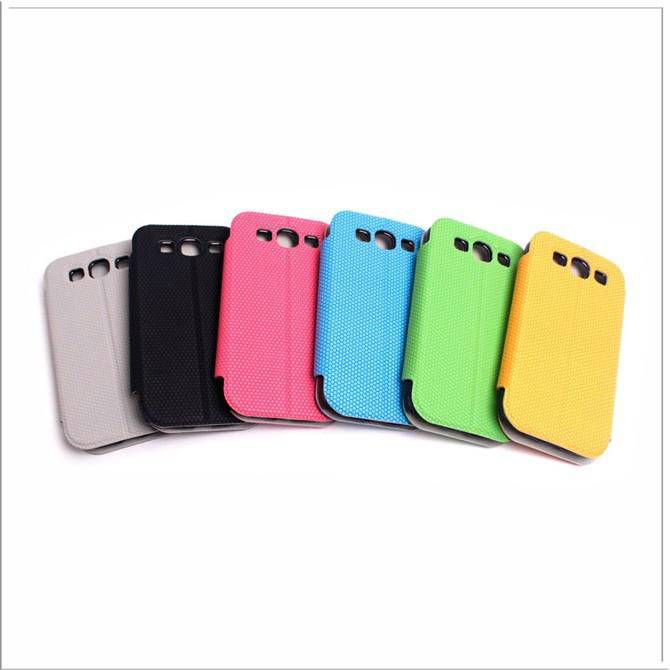 Ball pattern protective Pu leather case for samsung S3 /9300
