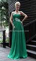 elegant floor length one shoulder appliqued prom dress green 1