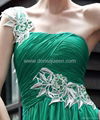 elegant floor length one shoulder appliqued prom dress green 3