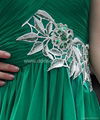 elegant floor length one shoulder appliqued prom dress green 4