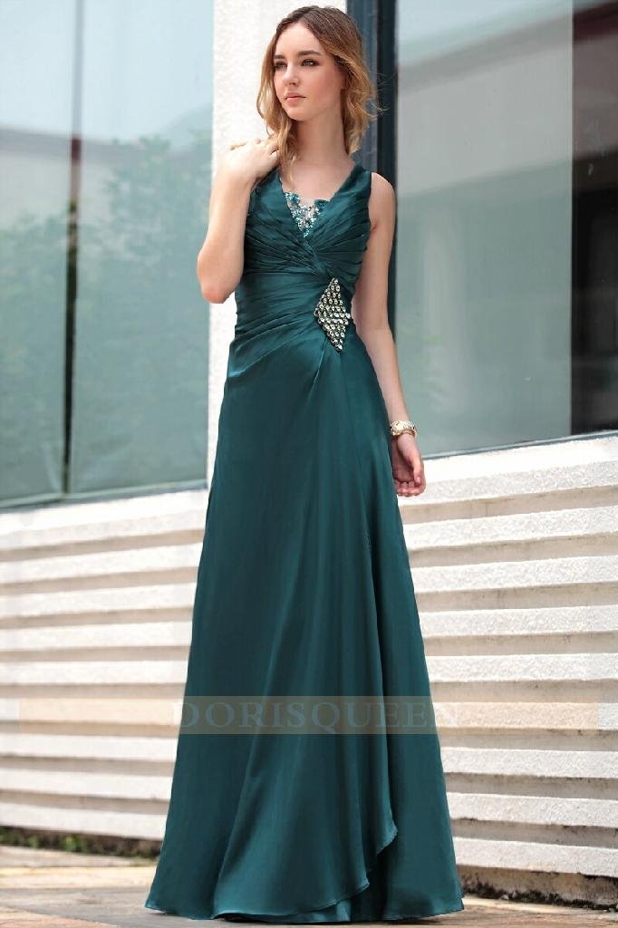 drop shipping floor length v neck cheap bridesmaid dresses