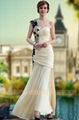 New design beige Embroidery bead prom