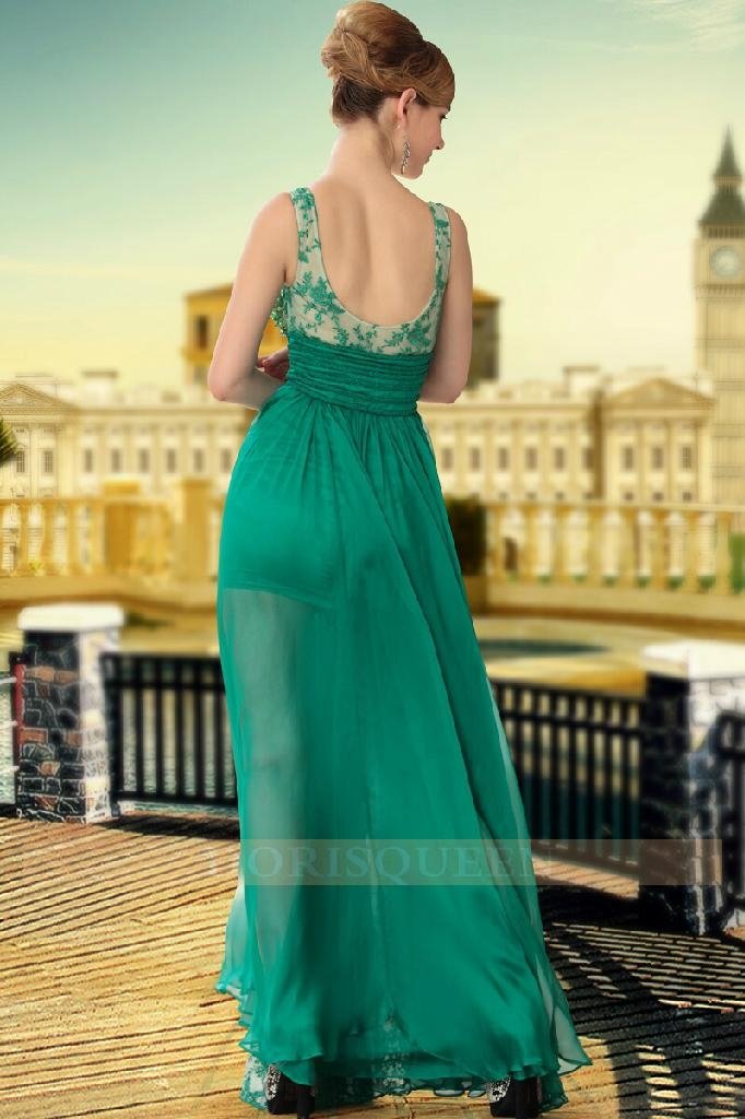 30650 Green Color Fashion See Through Silk Chiffon Prom dress 2015 2