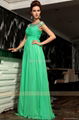 short sleeves white tulle green ruffle elegent evening dress wit 2