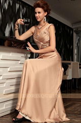 V-Neck Affordable Korean Fashion champagne prom dresses