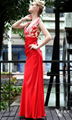 Dorisqueen mermaid sweetheart high collar floor length satin evening dresses 2