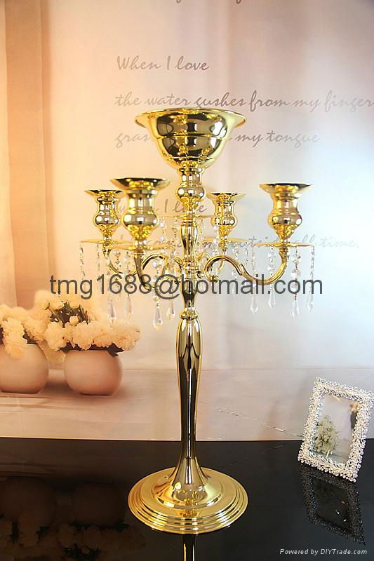 CM-1508 Wedding Centerpiece Metal Candle Holder with Flower Stand