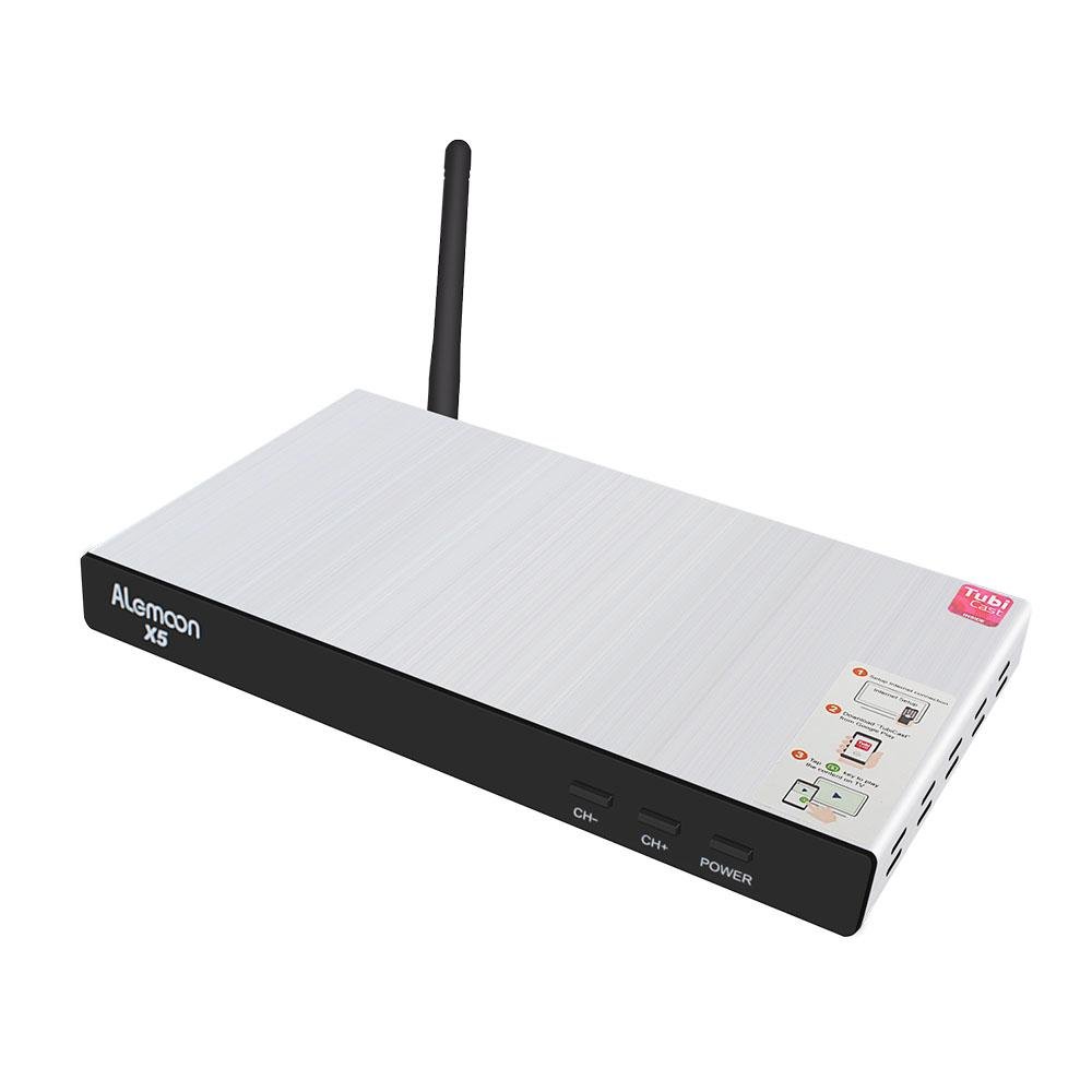 Alemoon X5 DVB-S2+T2 H.265 HEVC Combo IPTV Receiver with TubiCast Built-in WIFI 4