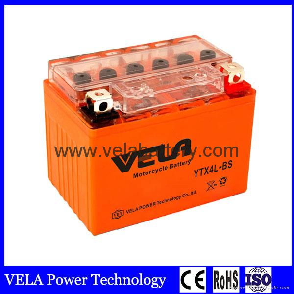 Cheap Price YTX4L-BS AGM Lead Acid Rechargeable Motorcycle Battery 2