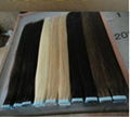 high quality 100% human hair extensioins remy tape hair 8-30 3