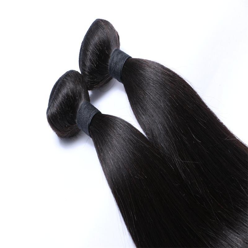 Double Drawn Virgin Raw Unprocessed Hair Weave Bundles Remy Straight Hair Wefts 2