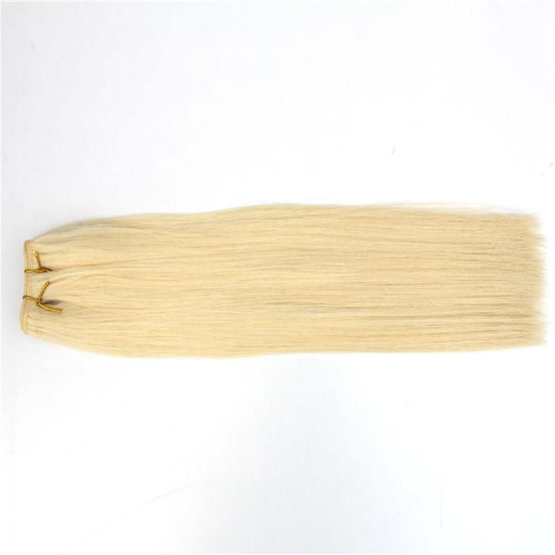 Remy Hair Weaving,Virgin Indian Human Hair Extension 613# blonde colors 4