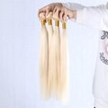 Remy Hair Weaving,Virgin Indian Human Hair Extension 613# blonde colors 2