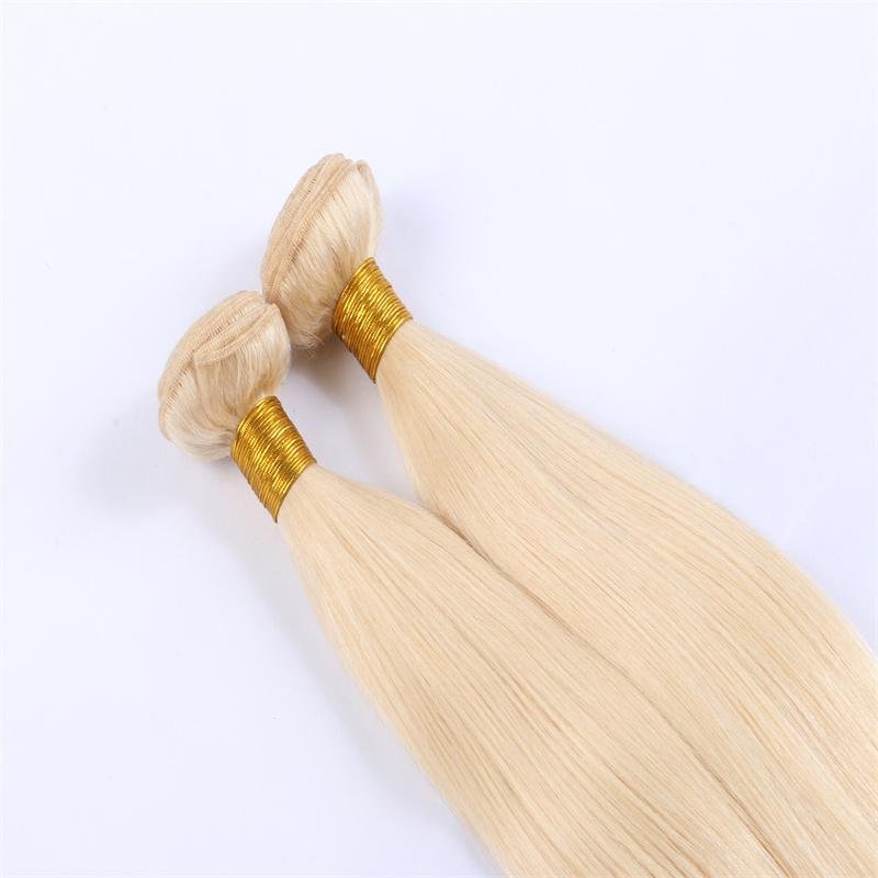 Remy Hair Weaving,Virgin Indian Human Hair Extension 613# blonde colors 3