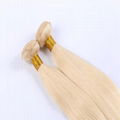 Remy Hair Weaving,Virgin Indian Human Hair Extension 613# blonde colors 3