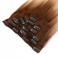 high quality two tone color clip in hair rooted  color T6-613# 