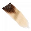 high quality two tone color clip in hair rooted  color T6-613# 