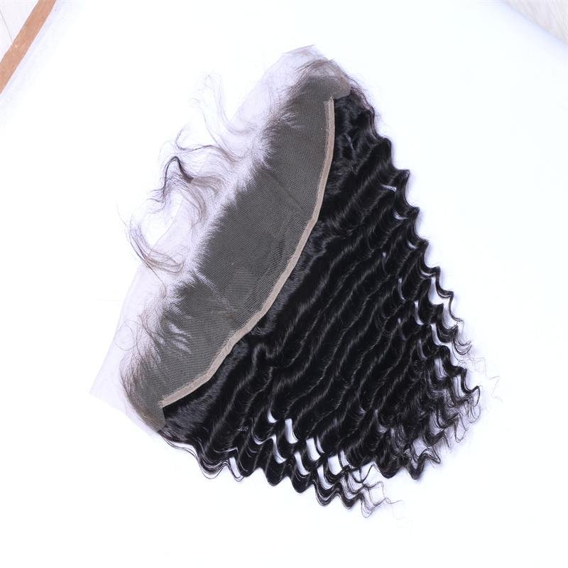high quality hair closure hair frontal for weavings and wigs nutural black color 3