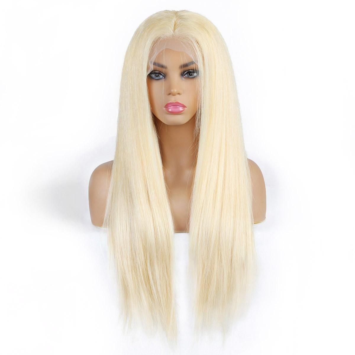 Indian Raw Human Hair Lace Front Wig Straight4*4 13x4 Transparent Hd 613#