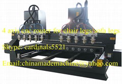 4 axis wood cnc router for chair legs/