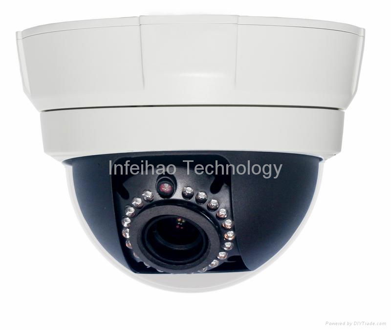 Onvif 1080P Low Lux VANDAL- proof Half Dome IR IP Camera