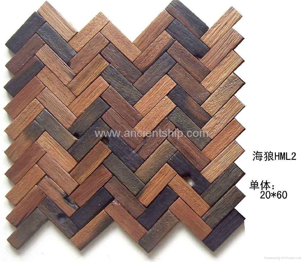 Ancientshipwood mosaic Driftwood mosaic wooden mosaic Indoor decoration 3