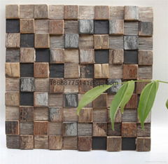 old ship wood mosaic  reclaimed ship wood background wall