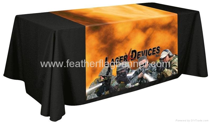 Branded fabric table cover    custom desk cover