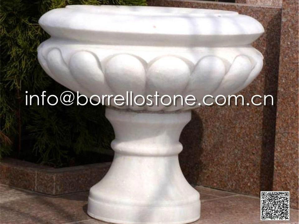 White Marble Flower Pot - 1