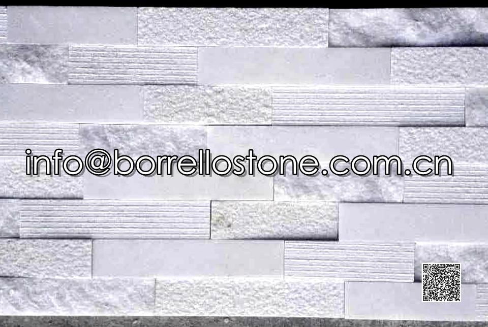 3D - White Marble Stacked Veneer