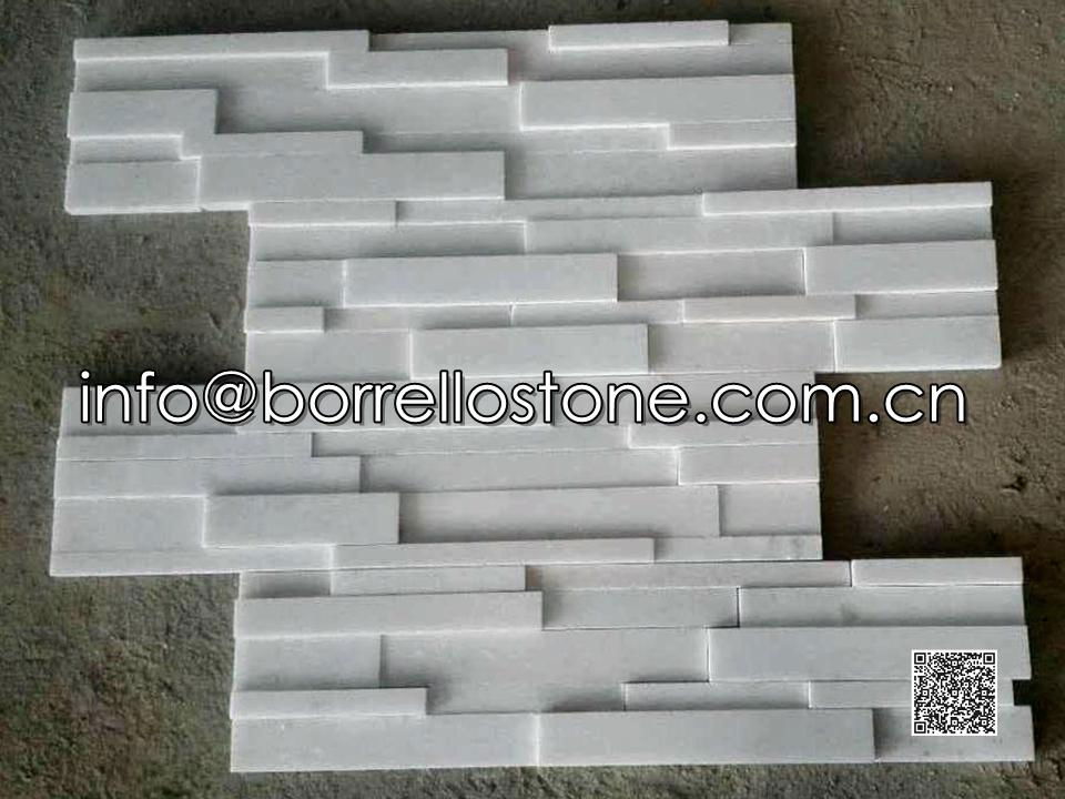 3D - White Marble Stacked Veneer