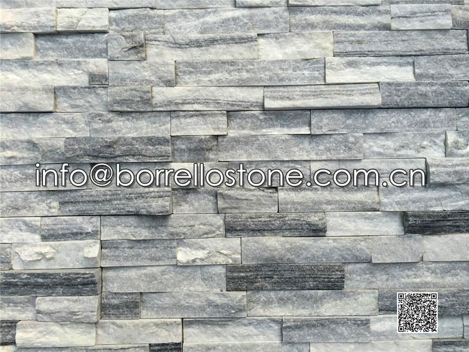 Split Face - Grey Marble Stacked Veneer