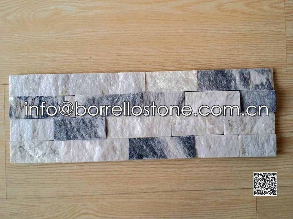 Split Face - Grey Marble Stacked Veneer