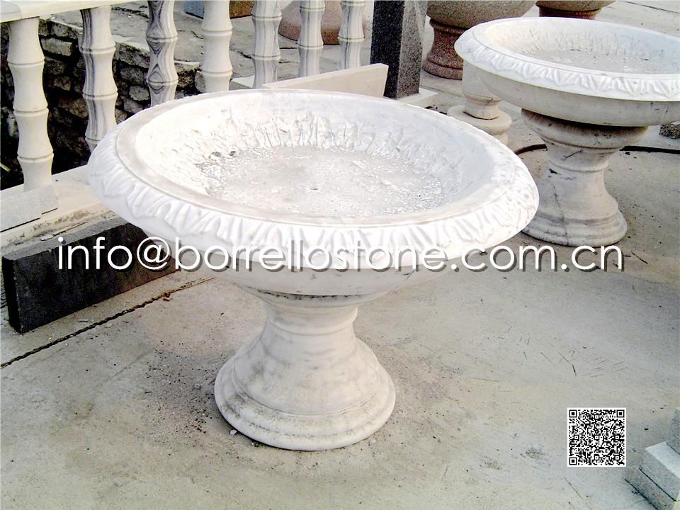 White Marble Flower Pot - 4