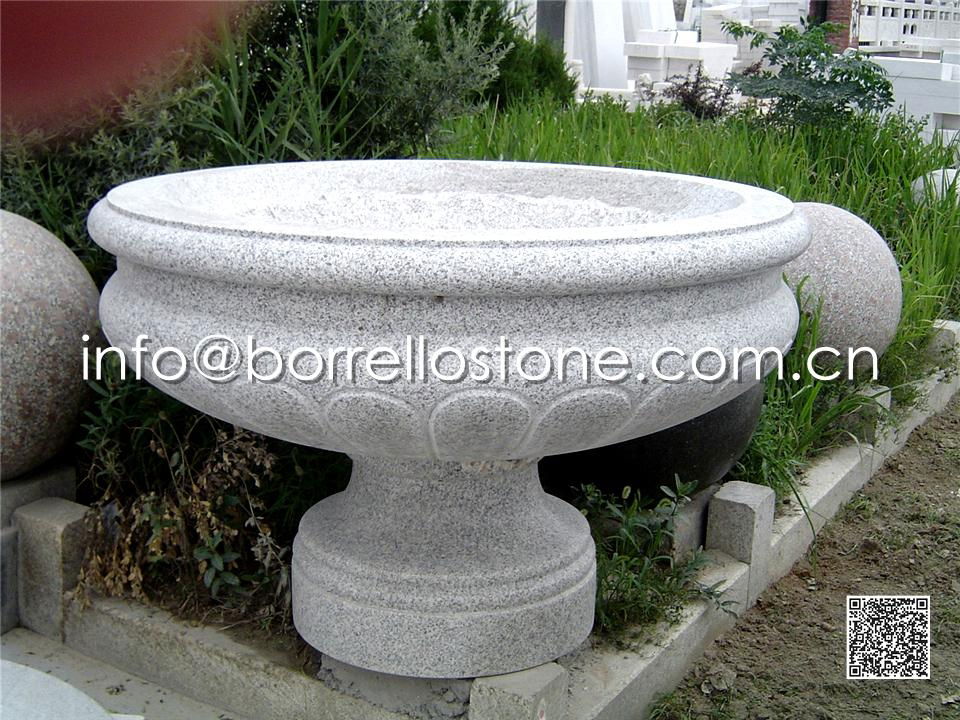 Grey Granite Flower Pot - 1