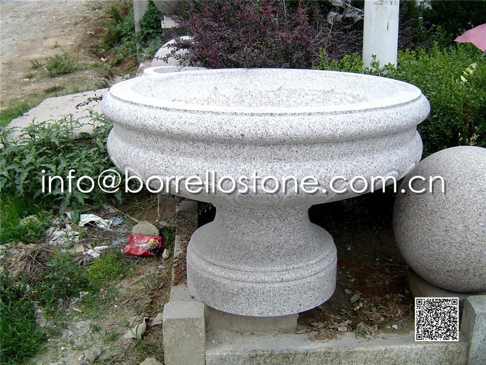 Grey Granite Flower Pot - 2