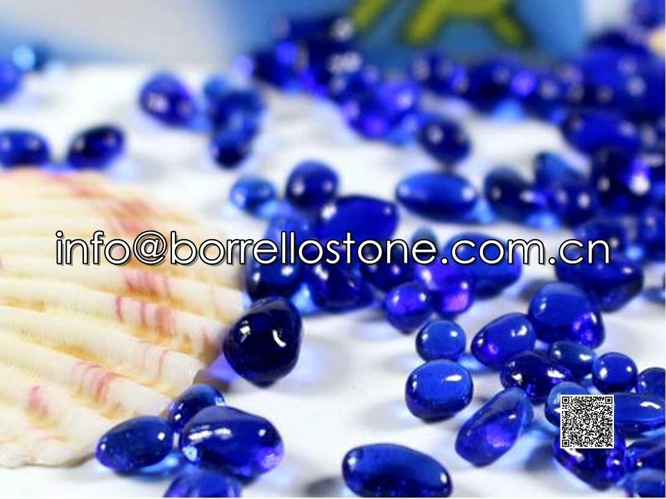 Irregular glass beads - Cobalt blue