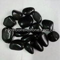 black polished pebble stone