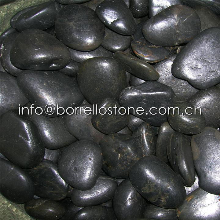 black polished pebble stone 5